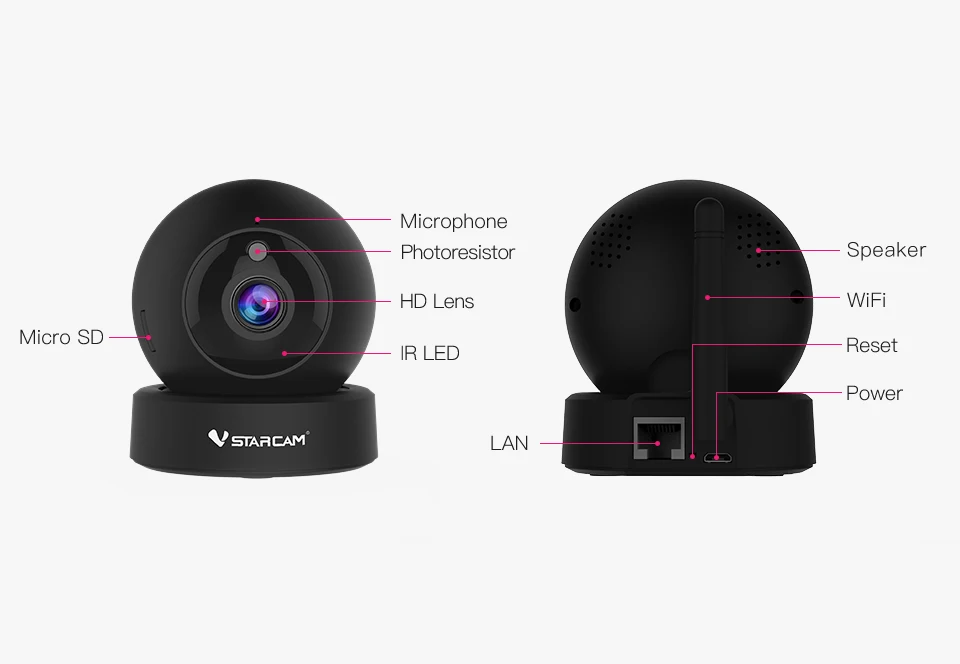 Sentidos de Áudio sem Fio ip em Dois Vstarcam Câmera Mini Visão Noturna Cctv Wi-fi hd 1080 p 2mp 15 em dois sentidos de áudio sem fio