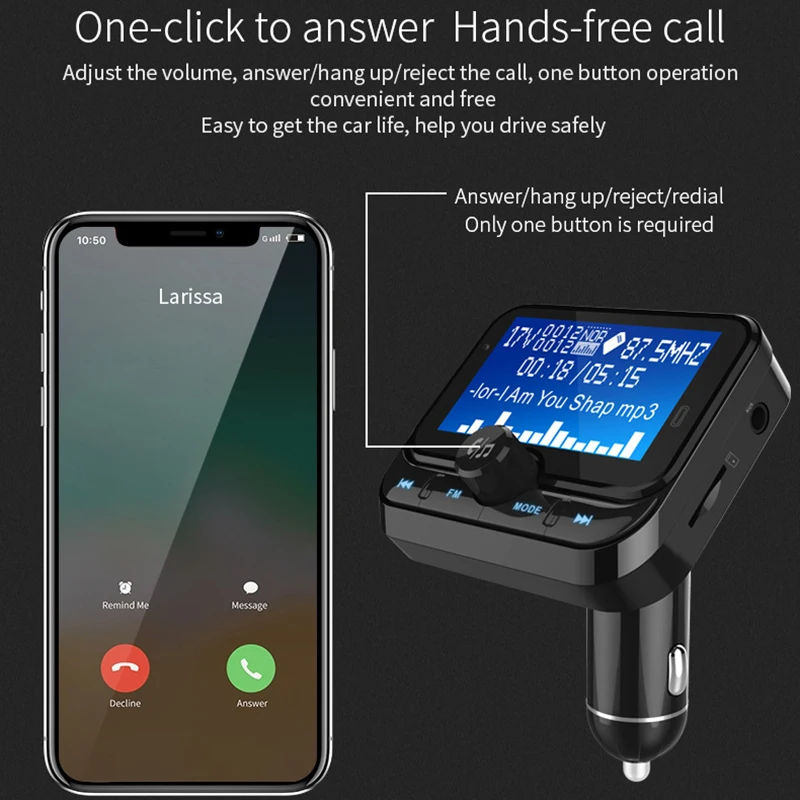 BC32 автомобильный Bluetooth громкой связи FM радио U диск/TF карта/AUX play EQ режим mp3 плеер 7
