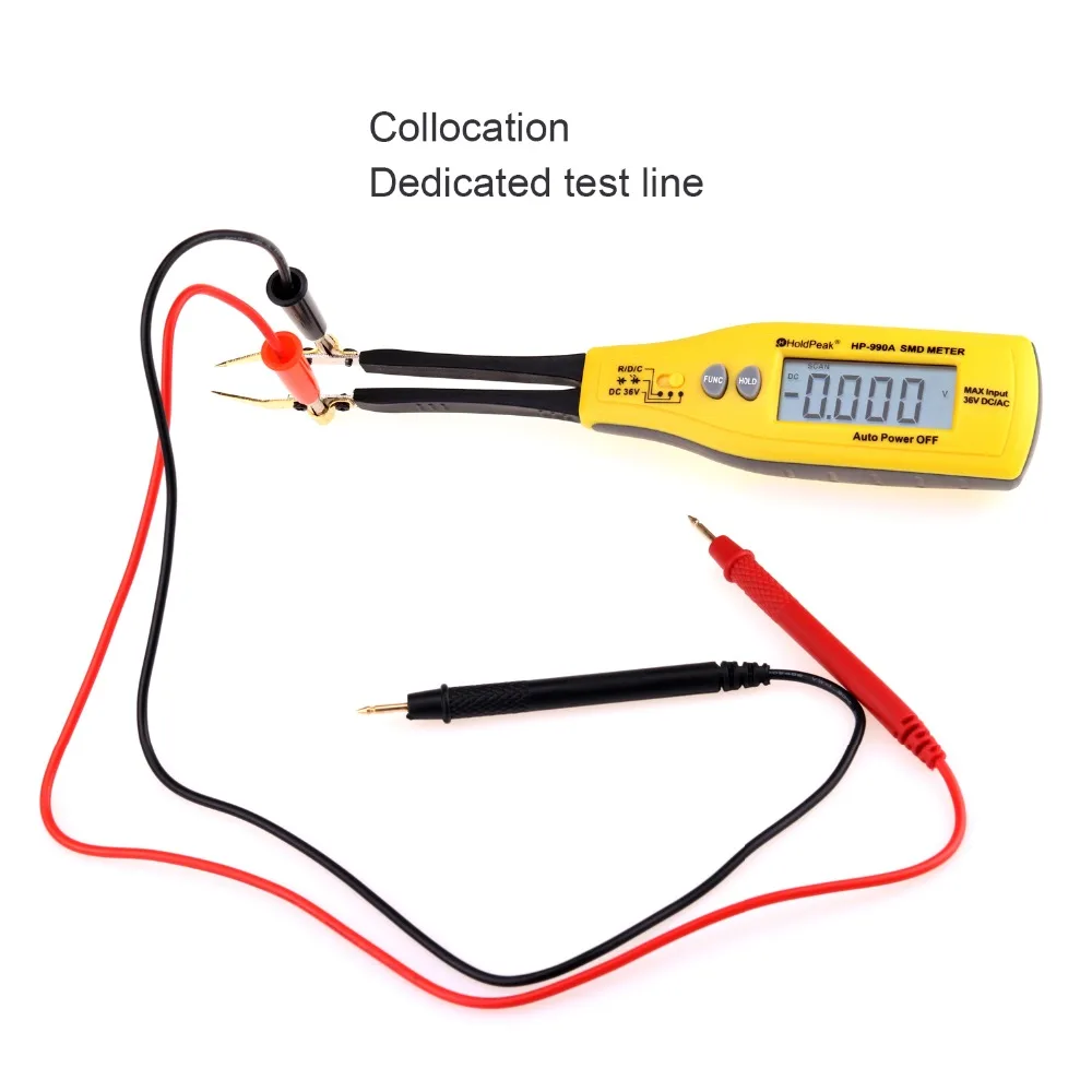 Holdпик HP-990A Сопротивление Емкость SMD тестер метр мультиметр Профессиональный компонент тестер постоянного тока измеритель напряжения