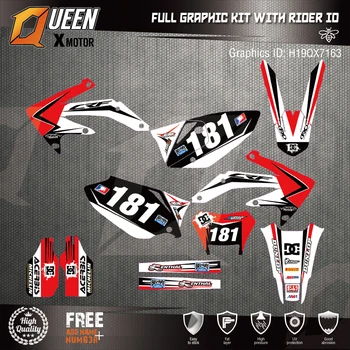 

Queen-X Custom Team Graphics Backgrounds Decals 3M Stickers Kit For Honda 450X 2005-2012 163