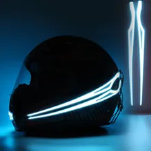 Dropshipping Ricaricabile Moto Casco Luce di Striscia Incandescente Bar EL Luce Fredda Lampeggiante Casco Del Motociclo Sticker Casco