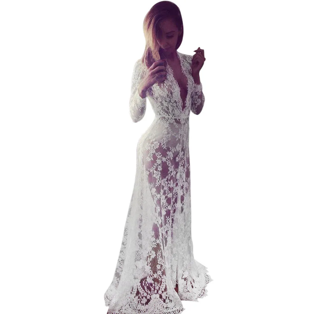 

Deep V white lace dress 2019 women Hollow out streetwear casual dress Loose short summer dress female vestidos #121