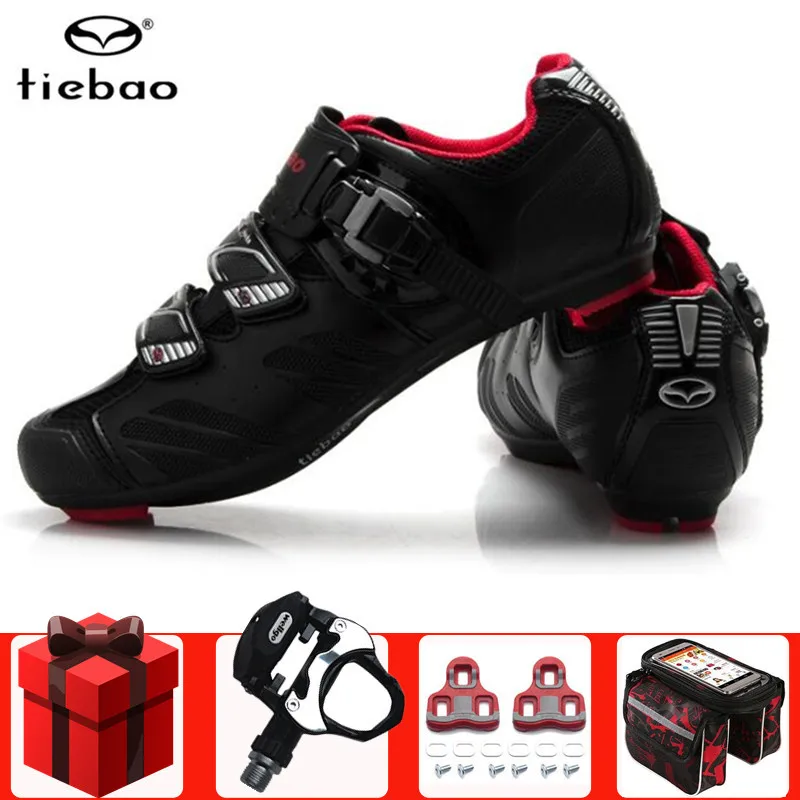 

TIEBAO Road Cycling Shoes add pedal set Pro Self-Locking Bike Bicycle Ultralight Athletic Racing men Sneakers sapatilha ciclismo