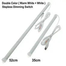 Светодиодный светильник 5 в USB 5 Вт 7 Вт теплый белый регулируемая светодиодная лента портативный для чтения под шкафом Кемпинг настольная лампа