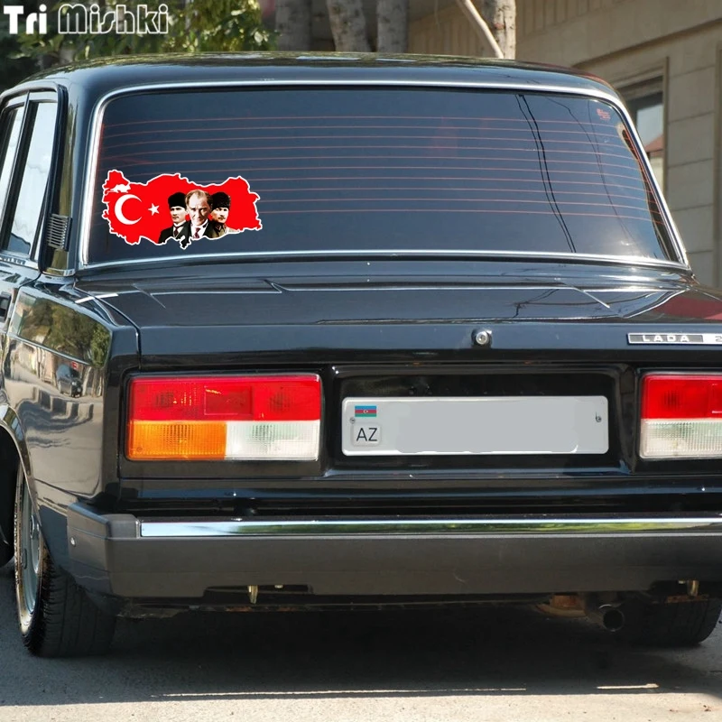 Tri Mishki WCS326 20*10 см Флаг Карта индейки и Mustafa Kemal Ataturk забавная наклейка для