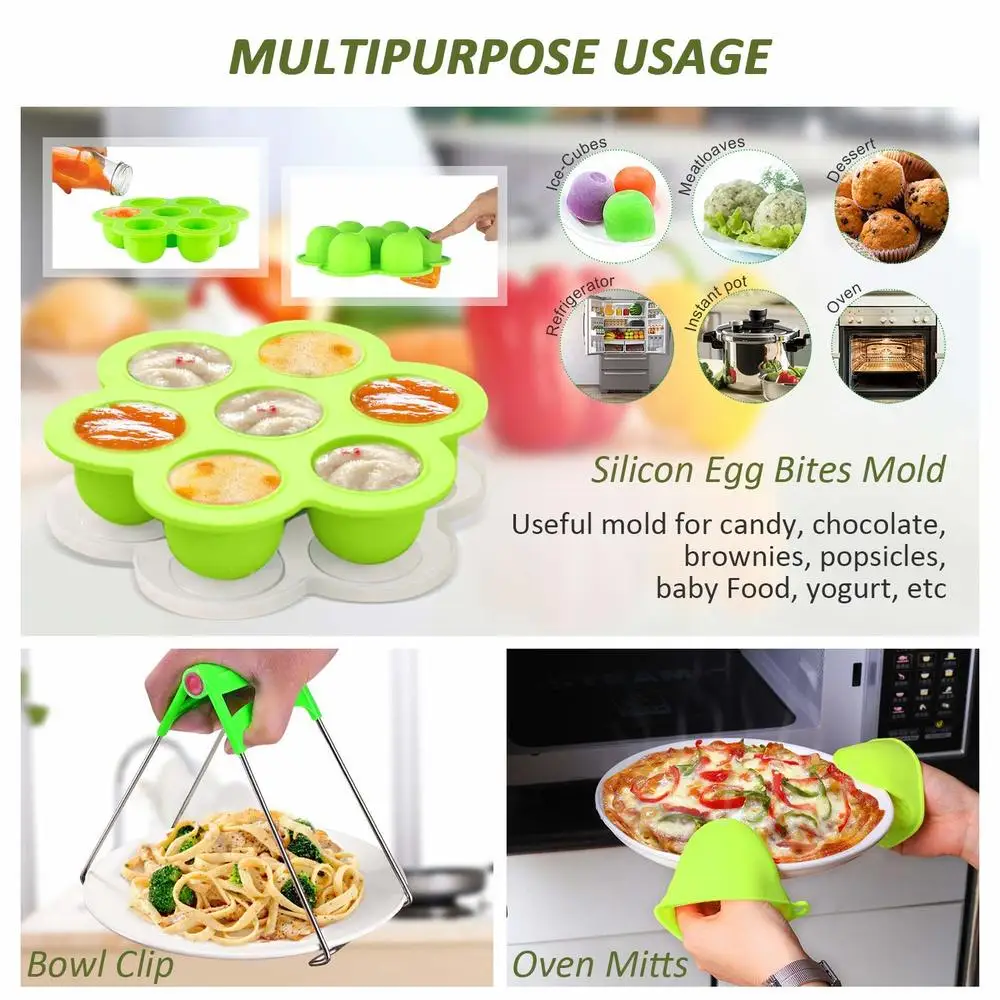 Instant Pot Accessories Set 10 Pcs Compatible with 5,6,8Qt Pressure Cooker Stainless Steel Non-Stick Cooking Tools for Kitchen