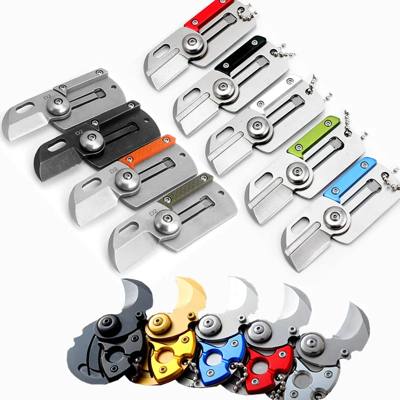 

Mini folding coin pocket knife portable Multi Wallet Credit Card Knife keychain necklace EDC tool claw faca Selfdefense karambit