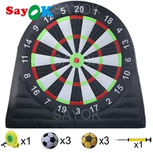 Sayok 3m/4m/5m Outdoor Inflatable Soccer Darts Board Inflatable Football Dart Board with 6pcs Inflatable Balls for Sports Game 2018 pvc material inflatable dart board for kids and adult for funny game