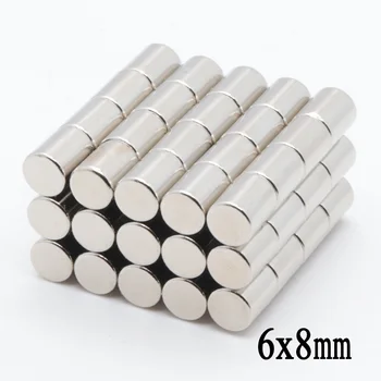

200pcs N35 6x8 mm Super Strong Powerful Small 6*8mm Super Strong Round Neodymium Magnets Rare Earth