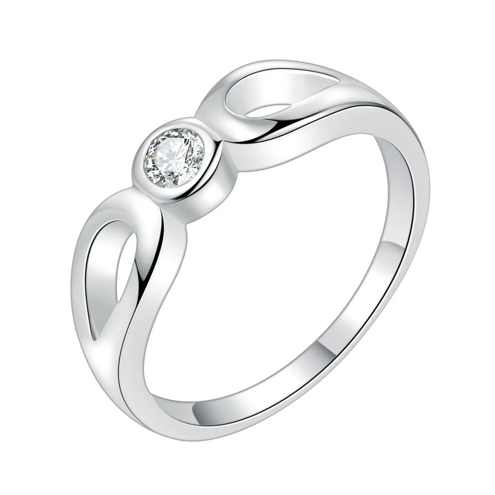 bright zircon shiny Silver plated font b Ring b font Fashion Jewerly font b Ring b