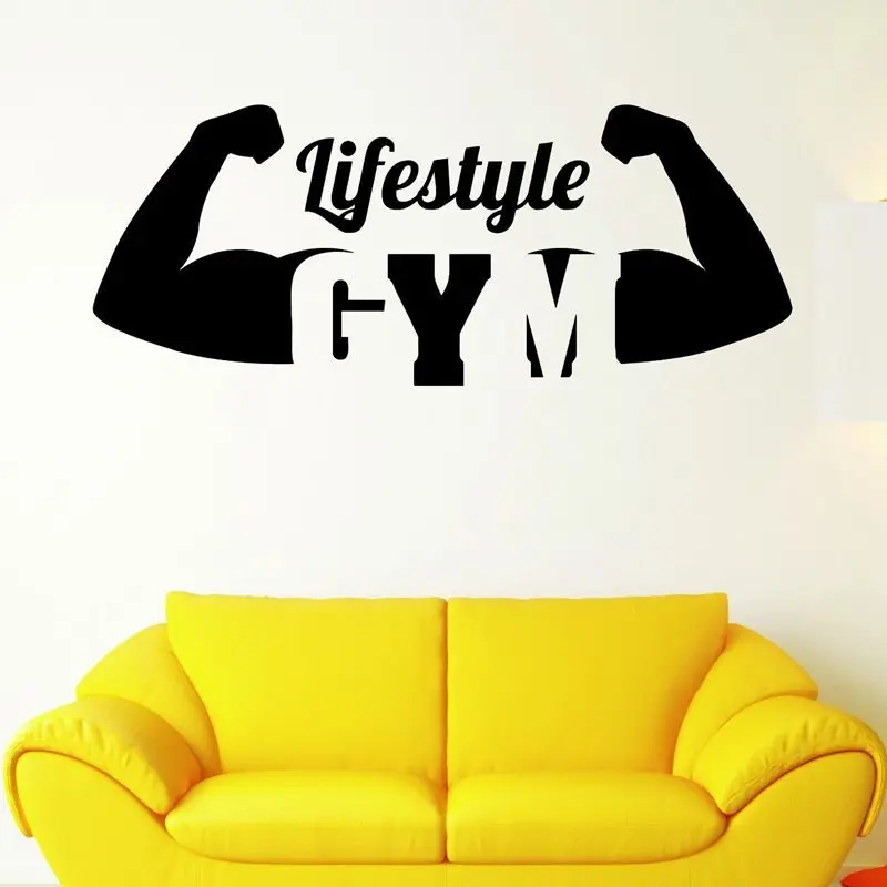 Pegatina Car Gym Sticker Fitness Decal Body building Posters Vinyl Wall Decals Quadro Parede