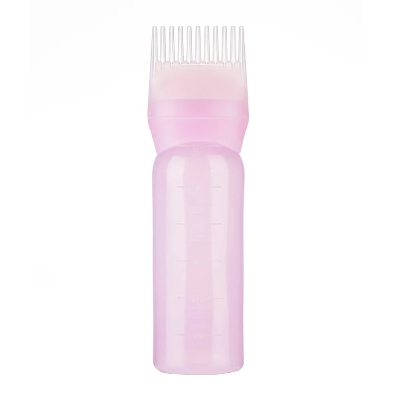 Пластиковая бутылка для краски для волос аппликатор с градуированной щеткой контейнер для таблеток салонный окрашивание волос Инструменты для укладки - Цвет: pink