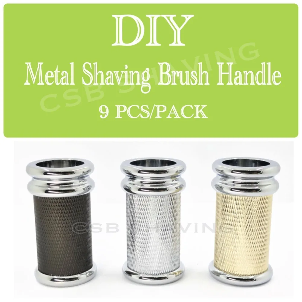 

CSB 9 PCS DIY Metal Shaving Brush Handle Bright Black Gold Silver 9 PCS/PACK Handmade Accessories