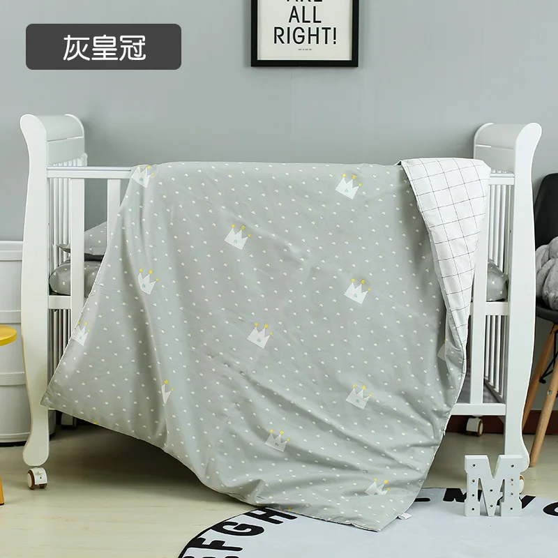 

With Filling Grey Crown baby cot bedding sets baby bed protector Cot Blanket Breathable , Duvet /Sheet/Pillow