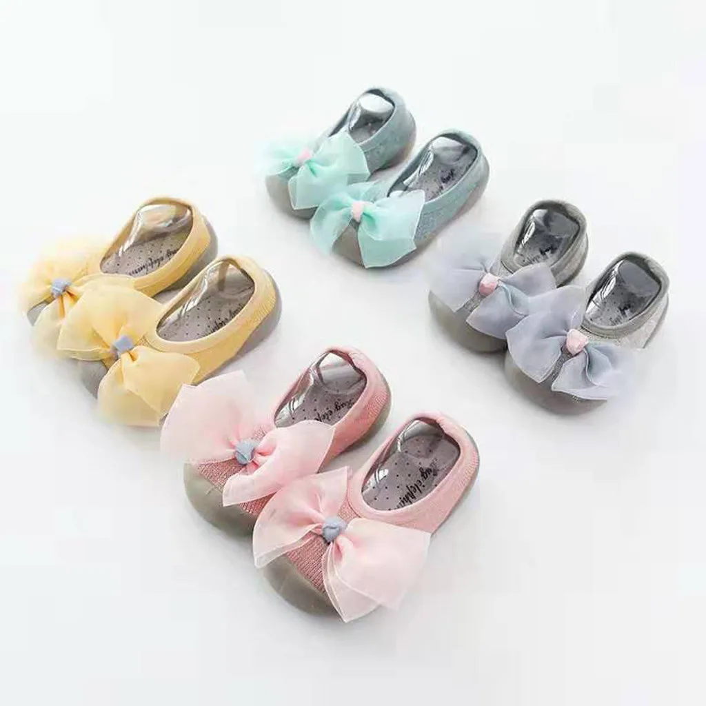 SAGACE/Обувь для девочек; милая мягкая детская обувь для младенцев; удобная милая мягкая Розовая обувь для маленьких девочек с бантом