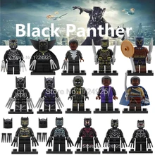 Pantera negra Venda Marvel Super Hero Figura Único T’Challa Wakanda Illuminati Avengers Conjunto Modelo de Blocos de Construção de Tijolos Brinquedos