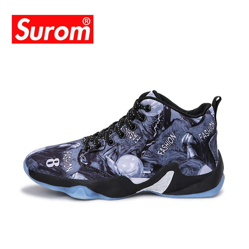 

SUROM Luxury Men Sneakers Summer Brand Basketball Shoes Cheap Sport Outdoor Comfortable Breathable Star Sneakers Ball Super