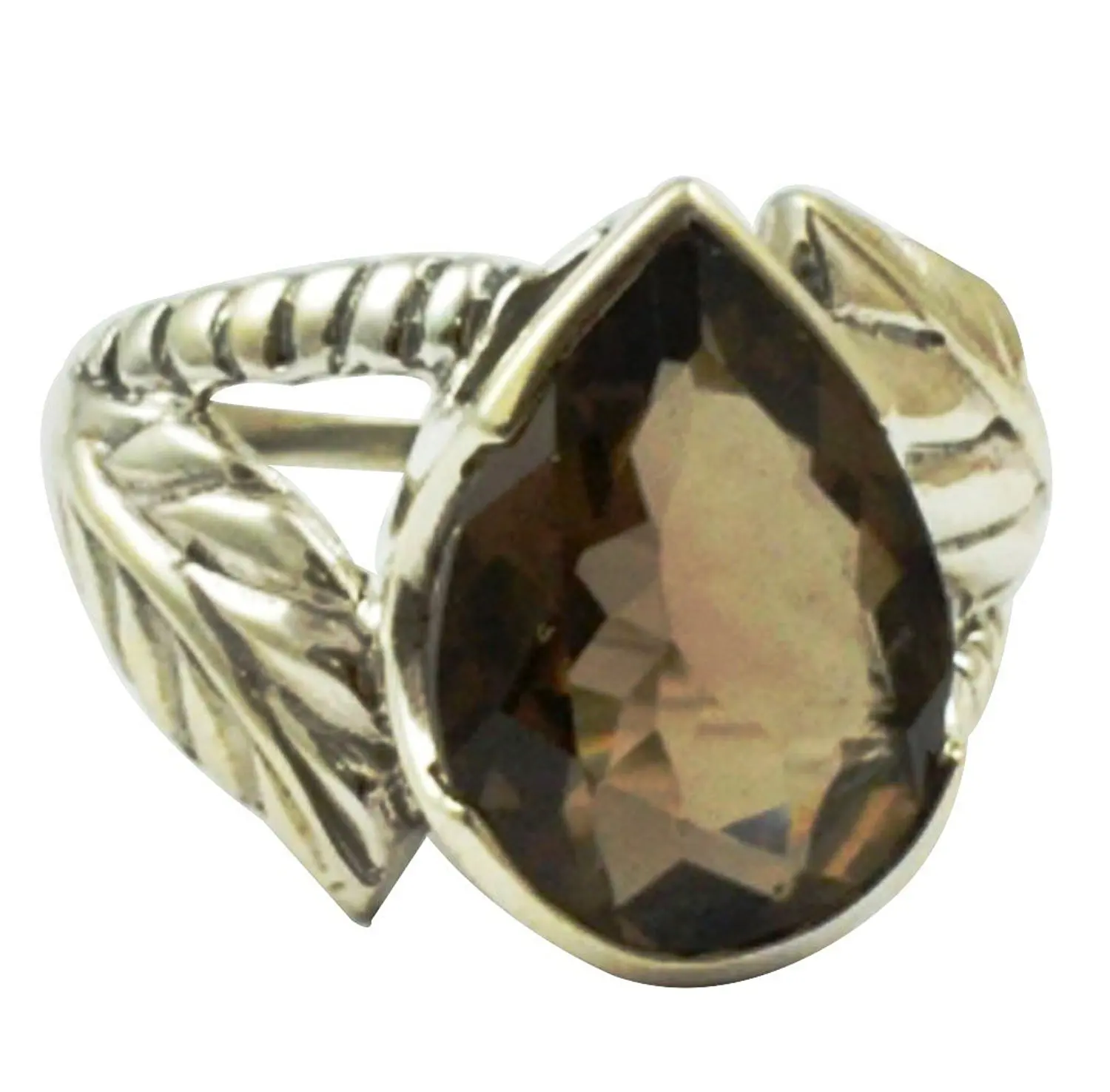 

Lovegem Genuine Smoky Quartz Ring 925 Sterling Silver,Size:8.5 , AR3009