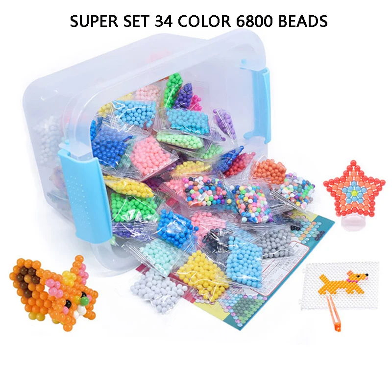 

3D Puzzle Multicolor DIY Water Spray Magic Aqua Ring Refill Toys For Children Educational Kit Ball Game Beads Juguetes