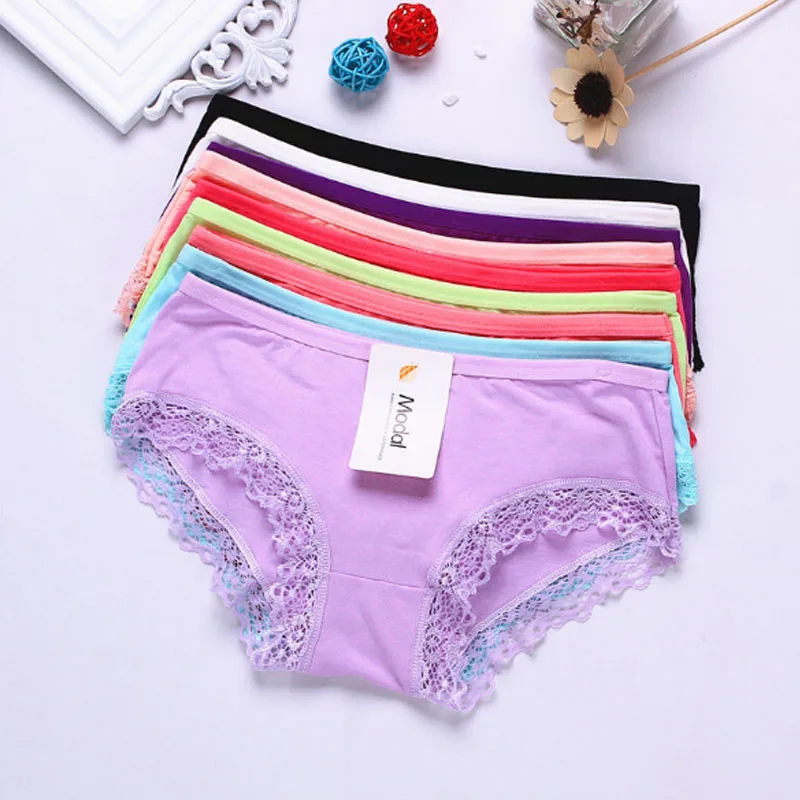 

Slimgirl Women"s Comfortable Sexy Panties Underwear Solid Modal Briefs Low-waist Girl's Intimates