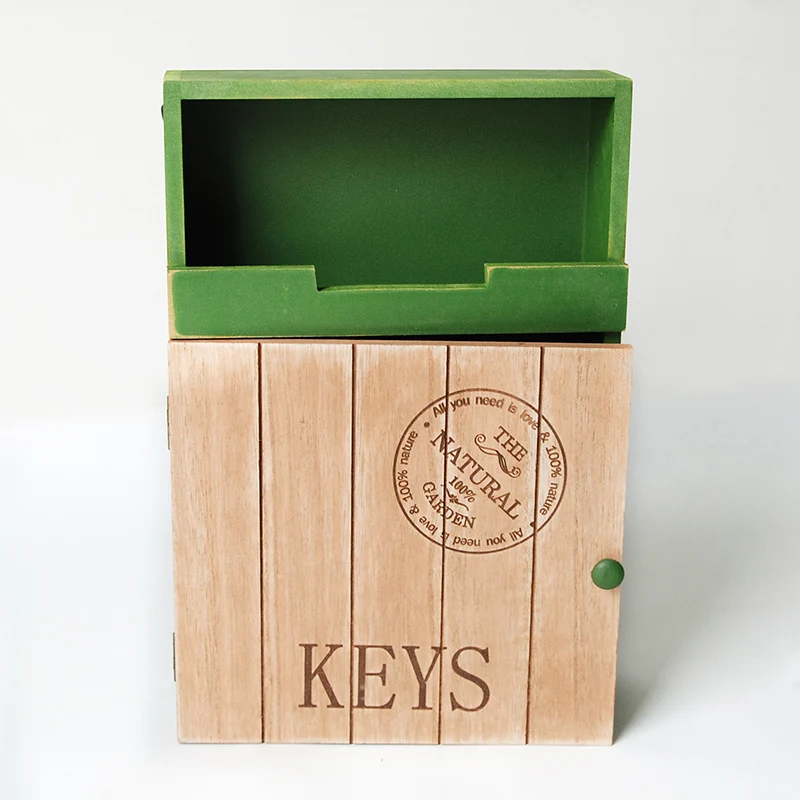 

Vintage Wood Storage Box Key Holders With 6 Hooks Home Porch Wall Hanging Key Storage Box Organizers Home Decor Wooden Shelf