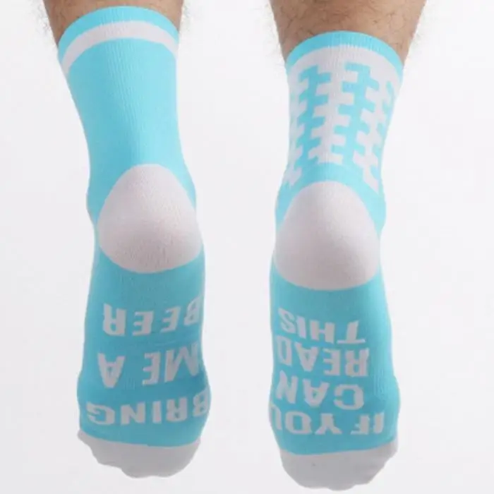 Мужские профессиональные велосипедные носки с буквенным принтом, длина до середины икры, для спорта на открытом воздухе, для гонок, всесезонные носки
