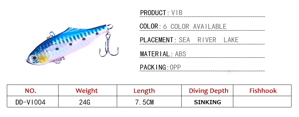 1 шт. 7,5 см 24 г зима VIB рыболовная приманка со свинцом внутри жесткая приманка Дайвинг поворотный джиг воблер приманка ледовая морская Рыболовная Снасть