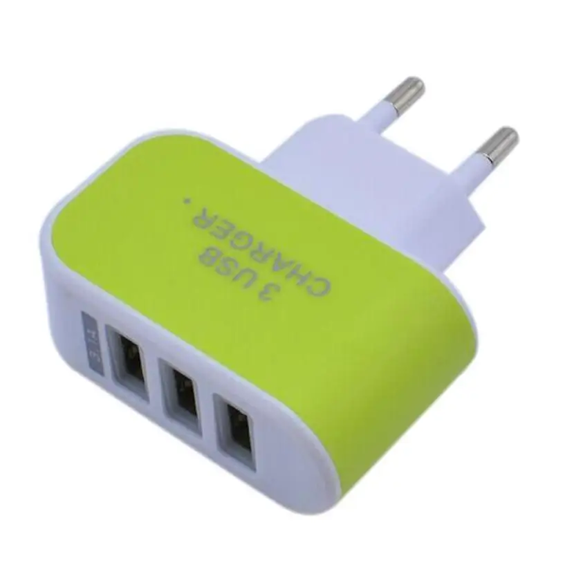 3.1A Triple USB Port Wall Home Travel AC Charger Adapter For S6 EU Plug