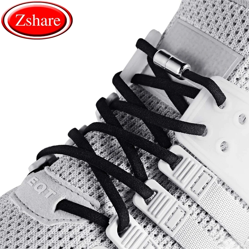 

1 Pair New Elastic Shoelaces Locking Kids Adult Sneakers Round Shoe laces No Tie Outdoor Quick Leisure Sneakers Lazy laces