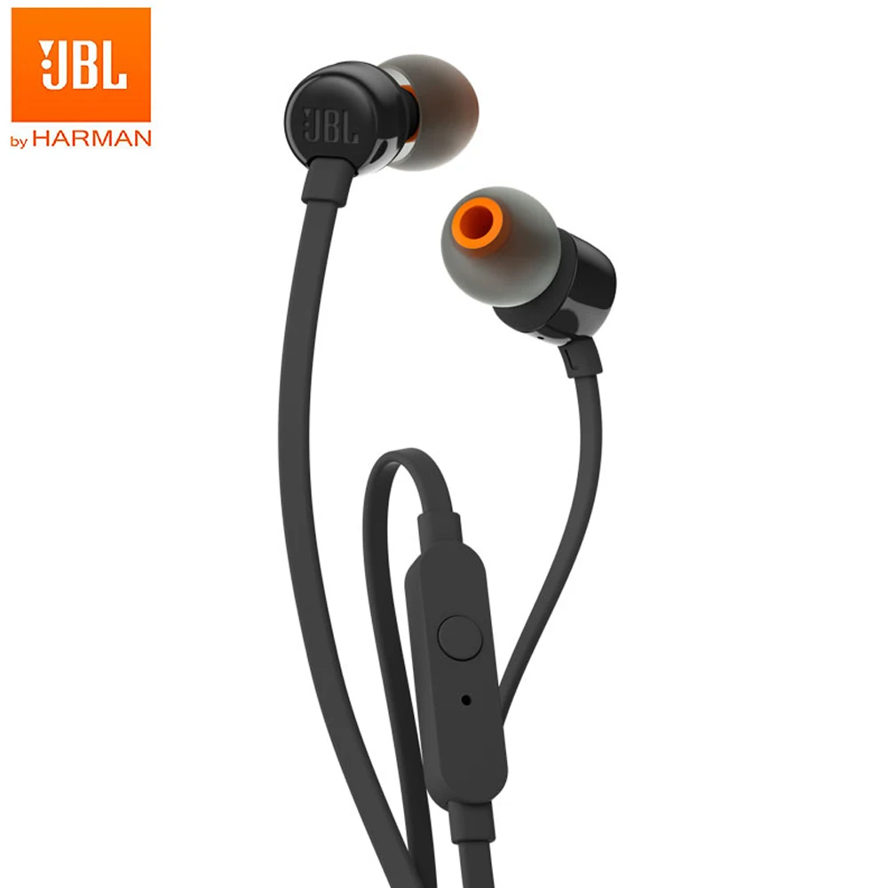 JBL T110 3,5 мм проводные наушники стерео музыка бас гарнитура спортивные наушники встроенный контроль Hands-free с микрофоном