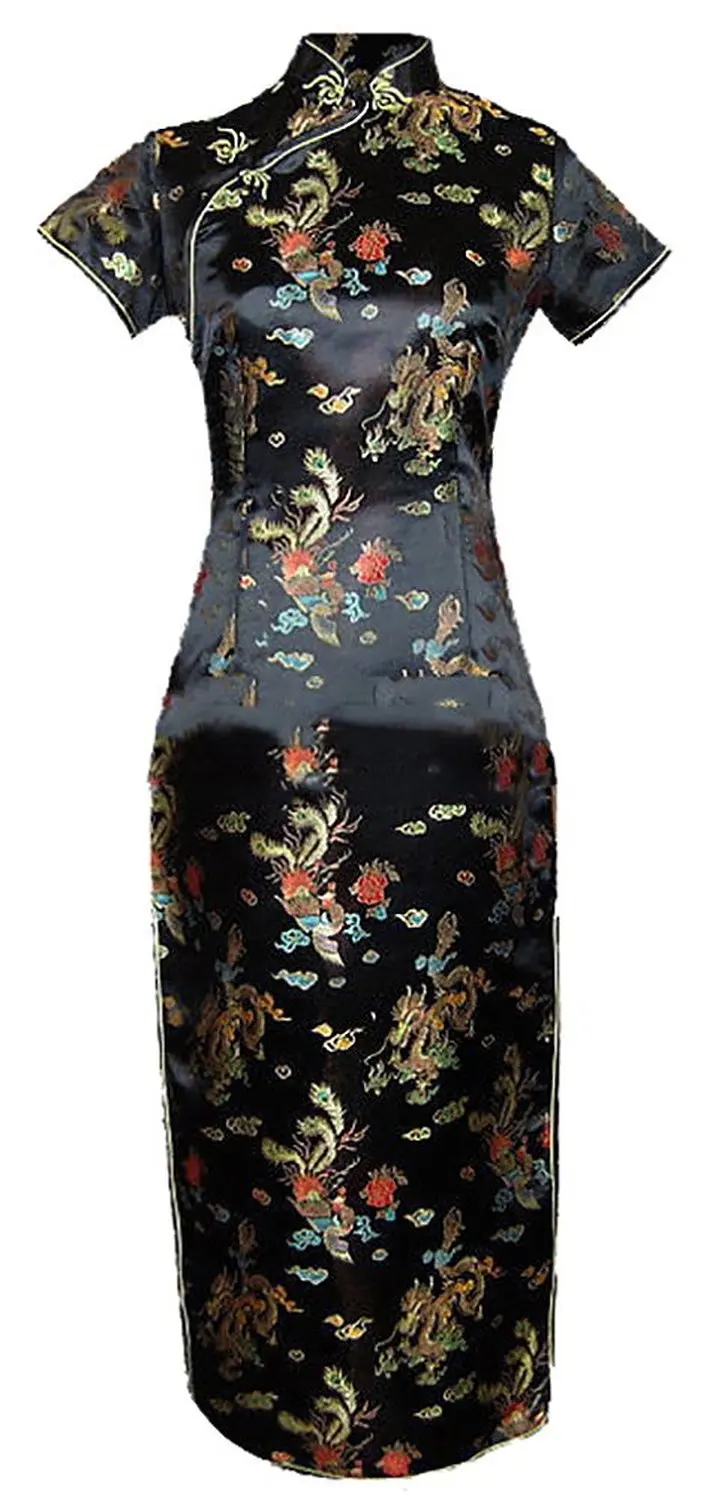 Shanghai Story Mandarin Collar Qipao Chinese Dress Phoenix Dragon Pattern Cheongsam Traditional Clothing Oriental Dress