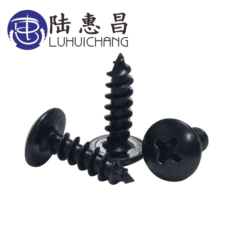 luchang 100Pcs M3 M3.5 Wood Truss Screw with Black Self-tapping Small Screws