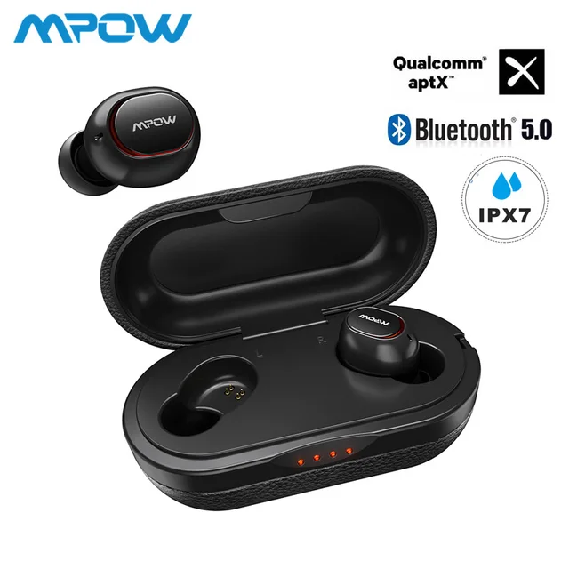 Mpow ipx7 Waterproof T5 Upgraded TWS Earphones Wireless Earbuds Bluetooth 5.0 Support Aptx 36h 