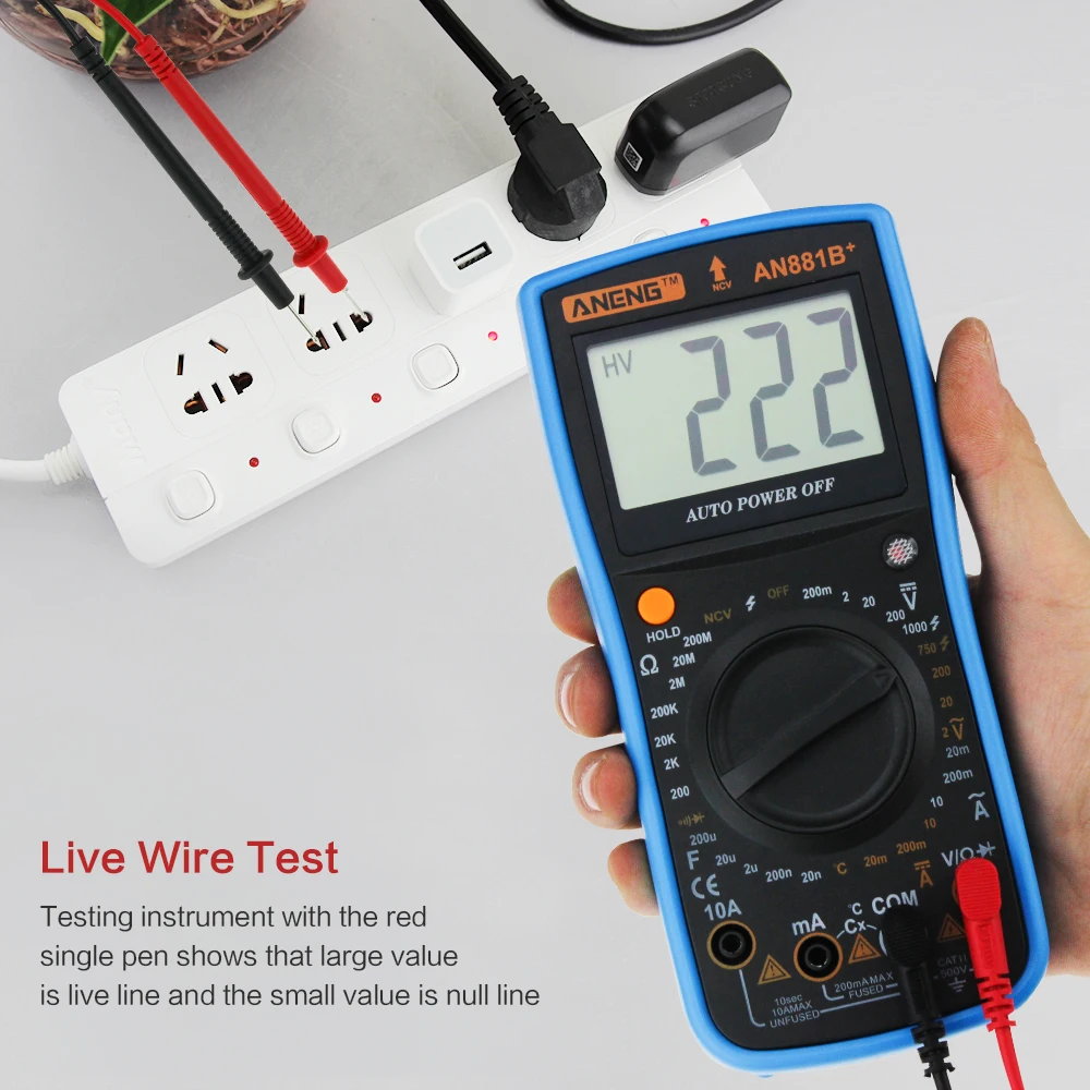 ANENG AN881B+ мультиметр цифровой тестер multimeter мультиметр с подсветкой транзистор тестер цифровой мини мультиметр мультитерка esr meter digital multimeter мультиметор capacitor tester мультиметр с температурой