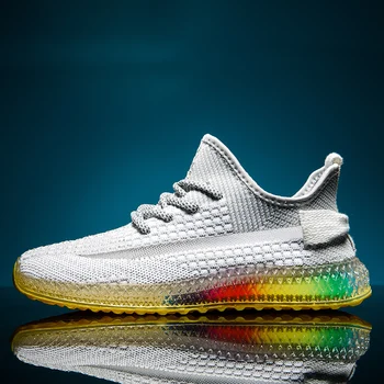 

2019 Sneakers Men Mesh Sports Shoes Lace-Up Solid Black Male Footwear Lightweight Comfortable Running Shoes for Men Size:39-44