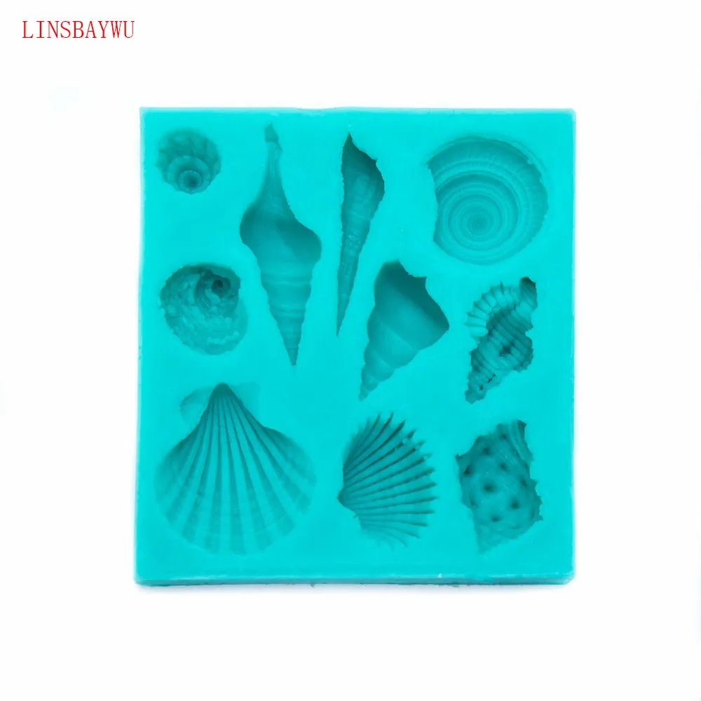 

LINSBAYWU Beautiful Sea Shell And Conch Shape Silicone 3D Mold Cookware Dining Bar Non-Stick Cake Decorating Fondant Soap Mold