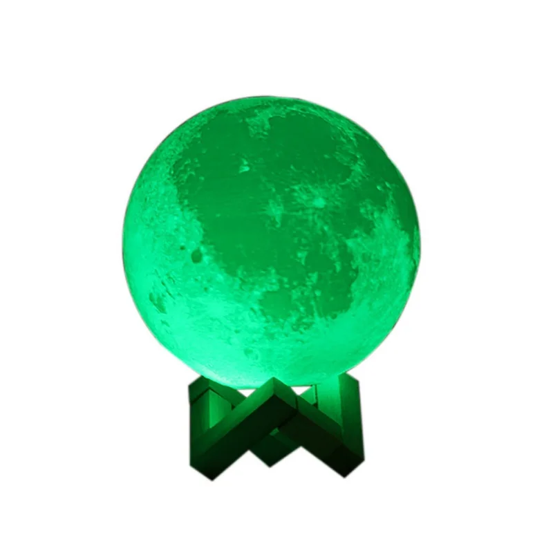 جديد قابلة للشحن 3D طباعة القمر مصباح 2 اللون تغيير اللمس التبديل نوم خزانة ليلة ضوء