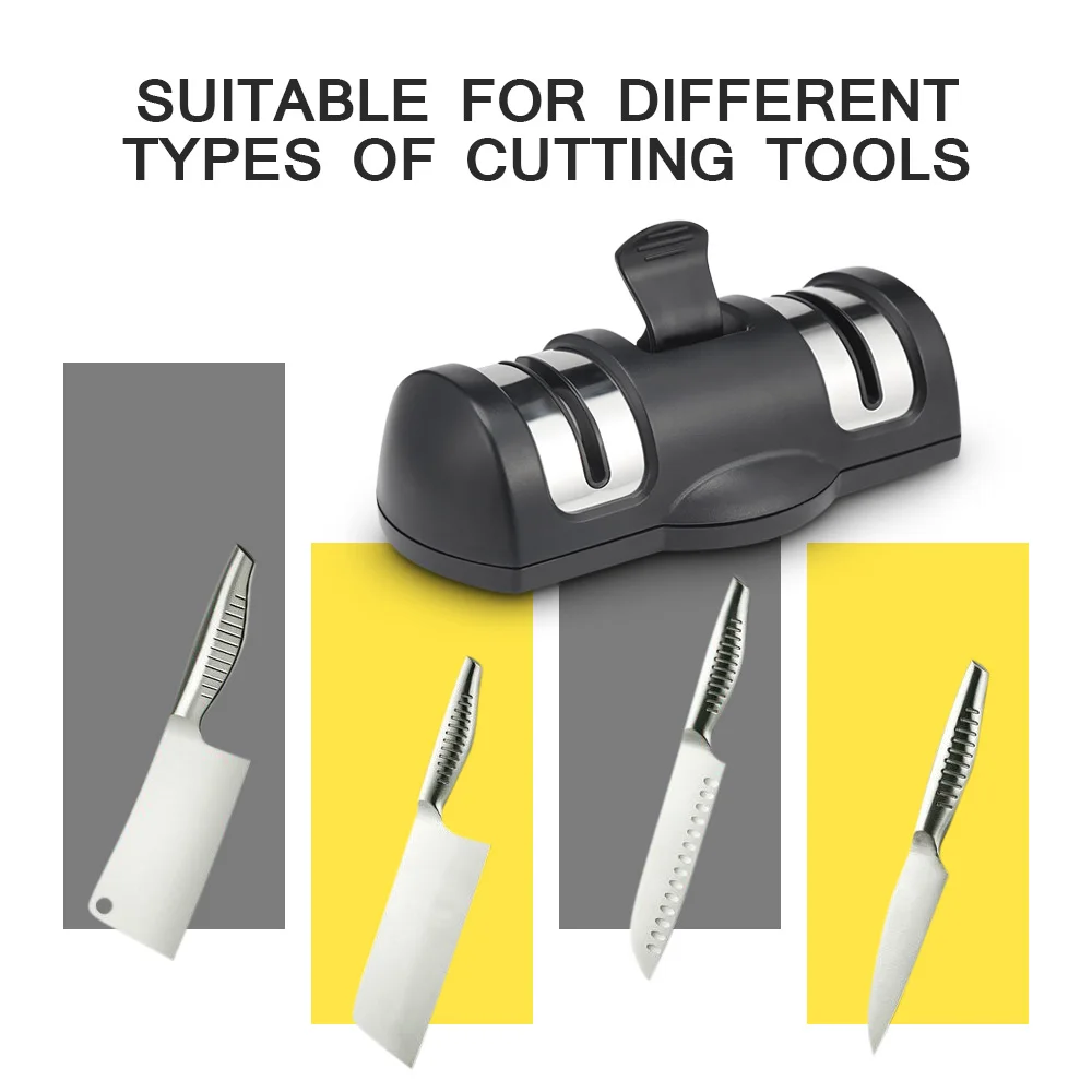2 этапа электрическая точилка для ножа с присоской Ножницы точилка Заточка шлифовального станка точилка для ножей кухонный инструмент