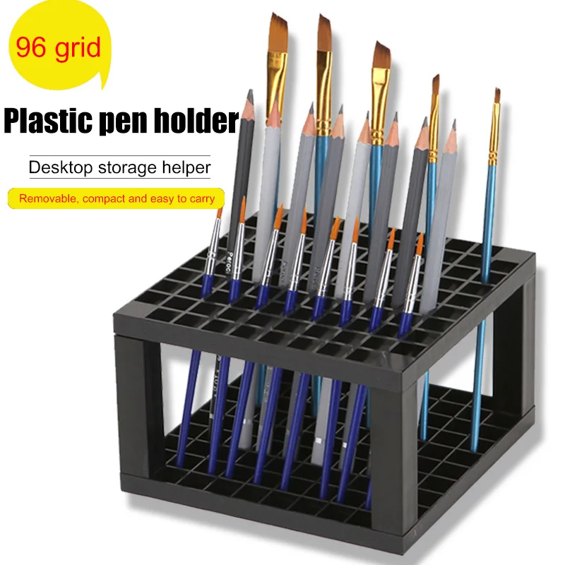 

Multi-function pen holder watercolor oil painting detachable 96 Hole Plastic Pencil Brush Holder Desk Stand Organizer