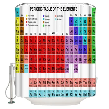 

Chemistry Decorative Fabric Shower Curtain Periodic Table of Elements Bathroom Curtain Polyester Bathroom Decor Best Sale