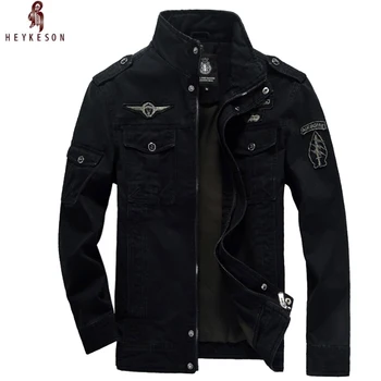 

HEYKESON NEW 2018 Mens Green 3 Colors Military Jacket Winter Cargo Plus Size M-XXXL 5XL 6XL Casual Man Jackets Army Clothes