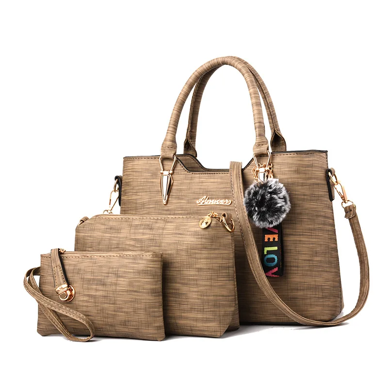 Женская сумка, модная повседневная женская кожаная сумка, роскошные дизайнерские сумки через плечо, новые сумки для женщин, композитная сумка - Цвет: Кофе
