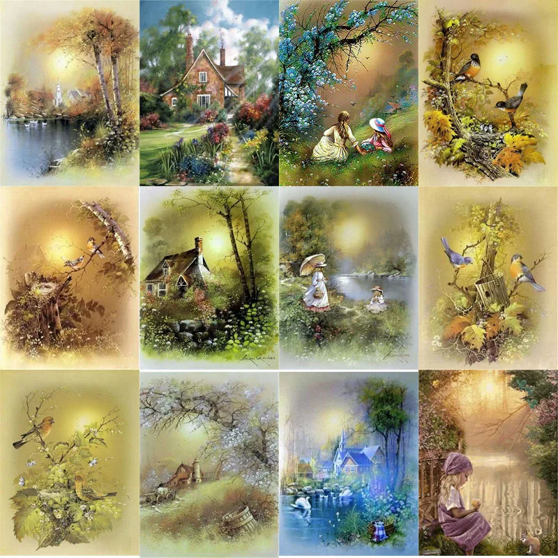 

5D daimond painting Full Square Drill landscape Bird Round mosaic rhinestones pictures diamond embroidery Not folding canvas