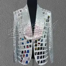 Мужская мода DS Объектив костюм куртка Мужские певцы DJ блёстки Тонкий Блейзер Мужская сценическая одежда платье костюм пальто! S-5XL