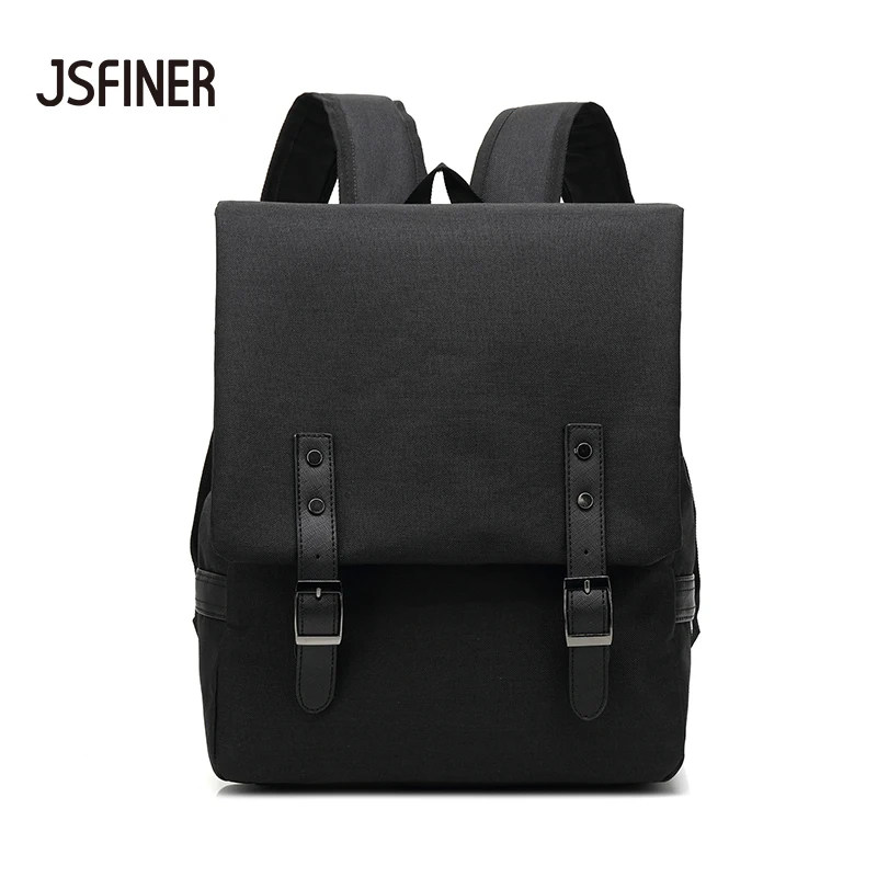 

JSFINER Oxford Shoulder Bag Retro Pure Color Backpack Polyester Lining Texture Burglarproof Breathable Trend Backpack