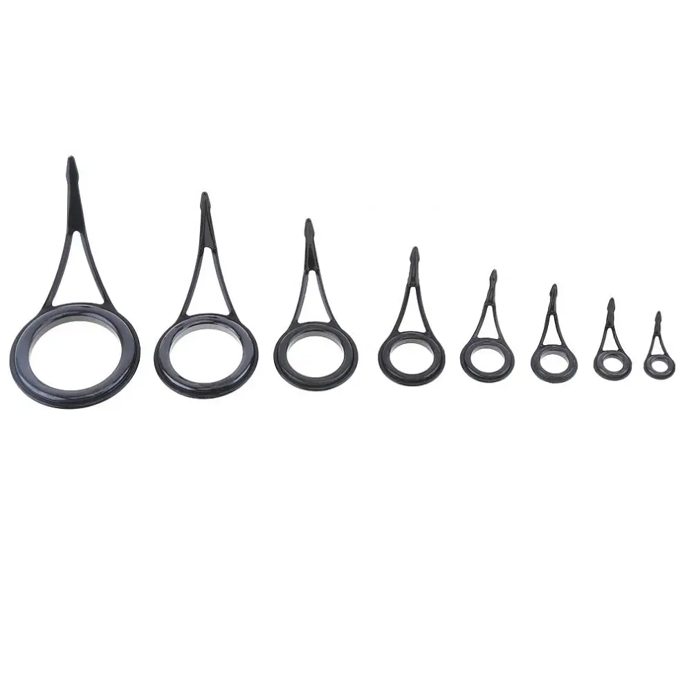 

8pcs Mixed Size Stainless Steel Fishing Rod Guide Set Tip Strong Line Rings Fishing Rod Guide Tip Top Repair Kit