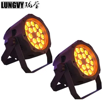 

Free Shipping 2pcs/Lot 18x15w 5in1 RGBWA Outdoor Par Led Light IP65 Outdoor DMX512 Stage Lighting PAR64 DMX PAR Can Party