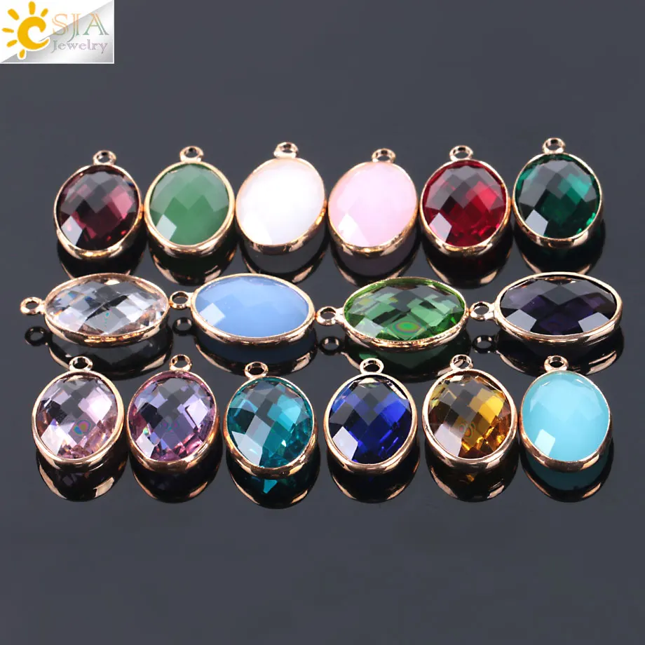 

CSJA Shiny Polygon Faceted 13mm Glass Loose Bead colourful Crystal Beads for DIY Jewelry Making Craft Connector Accessories E977