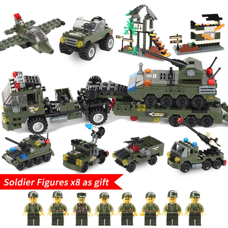 

Military Building Blocks Army Soldiers Special Police Armored Vehicle Tank Gift Role Play Battle Learning Toys for Children
