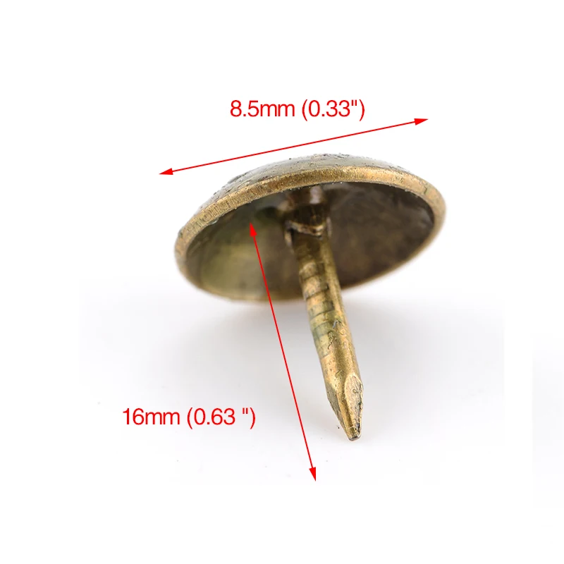 100 шт NAIERDI 8,5x16 мм бронзовые ручки античные декоративные украшения Подарочная коробка нажимной штифт 10x10 мм дверной гвоздь для крепежных деталей